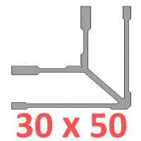 Соединительное крепление угловое трубы 50х30