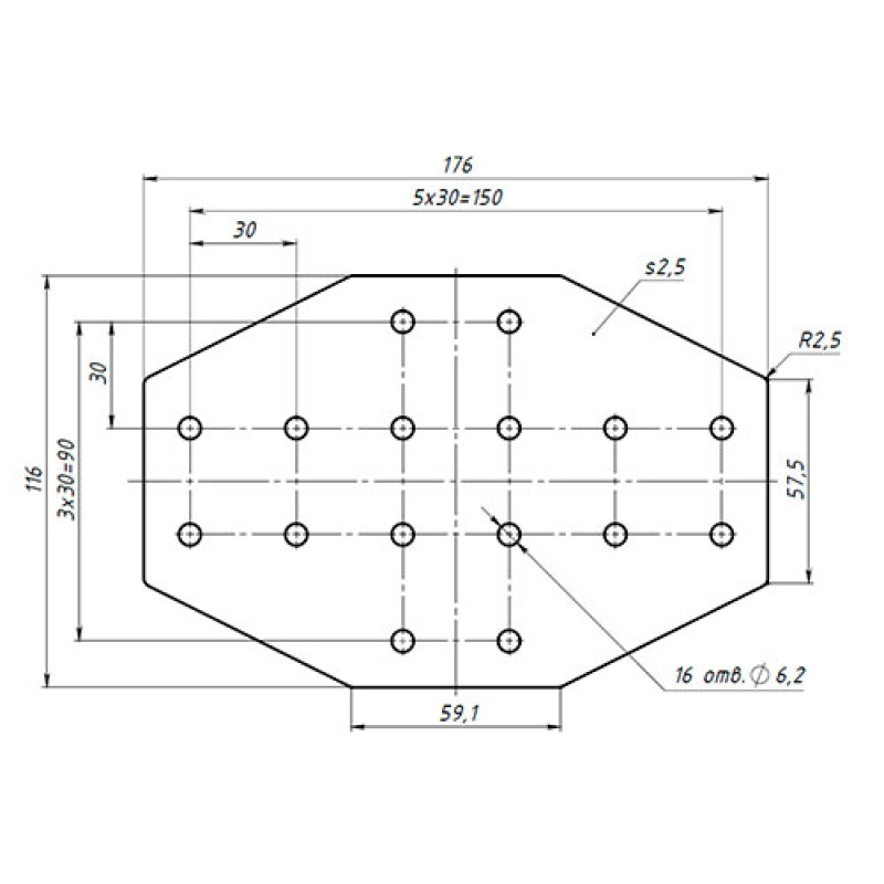 Крестовый соединитель 4х6 (3060) (pla152)