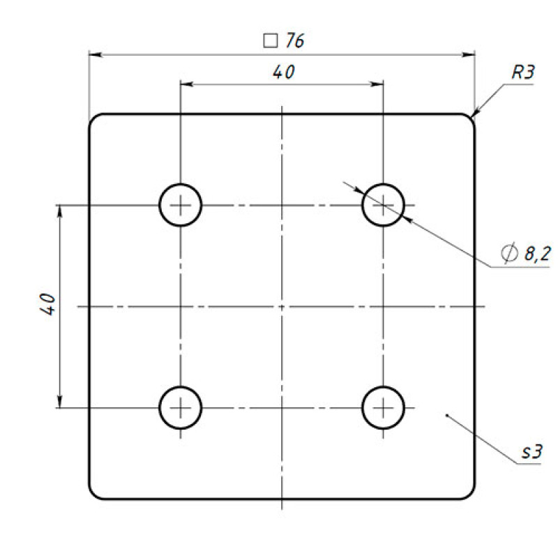 Прямой соединитель 2х2 (4040) (pla163)