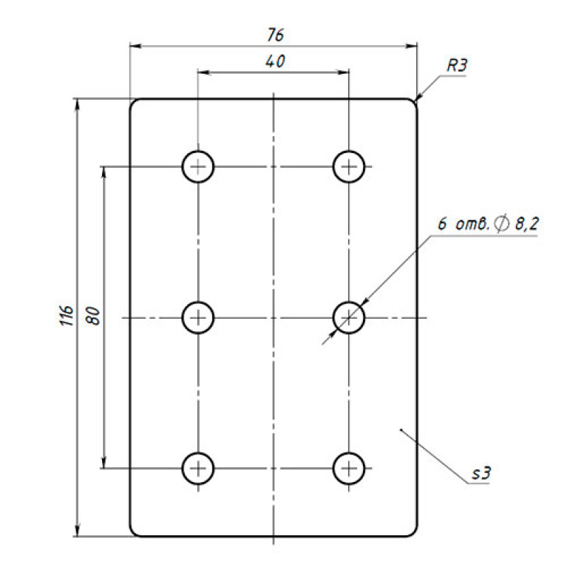 Прямой соединитель 3х2 (4040) (pla164)