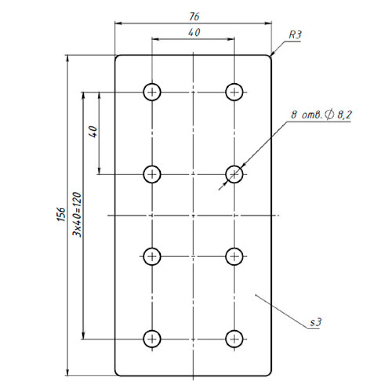 Прямой соединитель 4х2 (4040) (pla165)