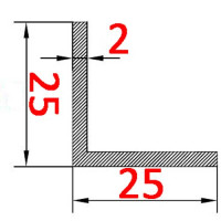 Уголок алюминиевый 25х25х2 AS