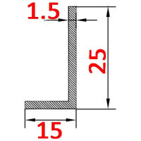 Уголок алюминиевый 25х15х1.5 AS